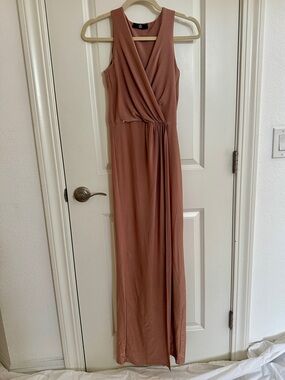Missguided Dusty Rose Mauve Wrap Maxi Dress – Size US 2